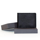 Black leather wallet with gift box