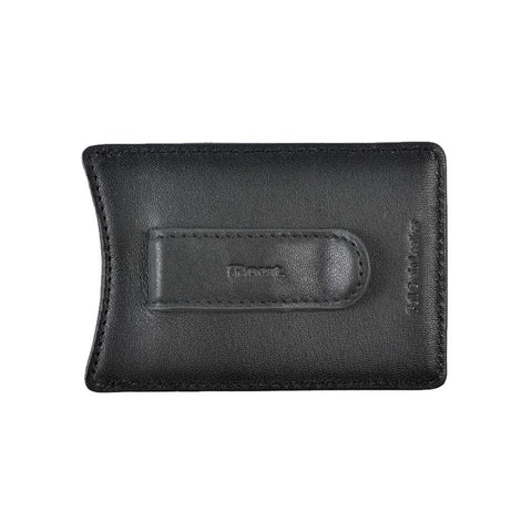 Black leather money clip